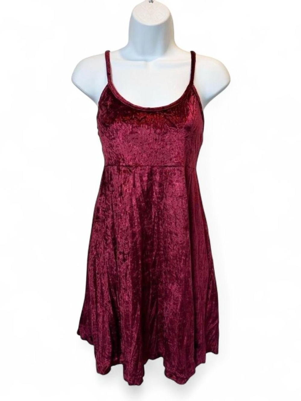 In Charge Vintage Velvet Spaghetti-Strap Babydoll Dress